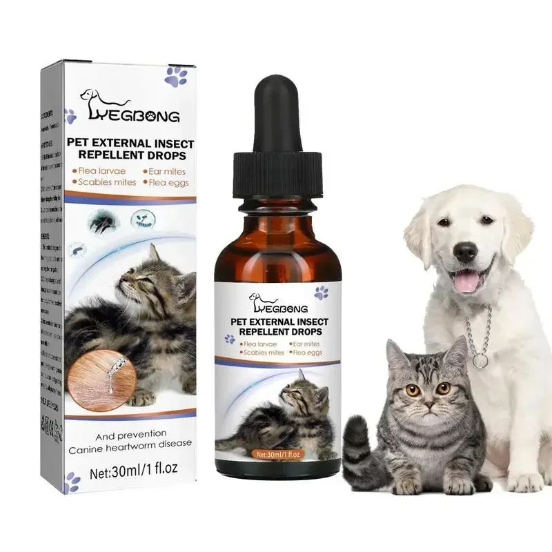 30ml Pets Dog Cat Anti Flea Drops Insect Remover Spray Flea Tick Concentrate Formula Specially Dogs Cats Pet Remove Anti  Fleas